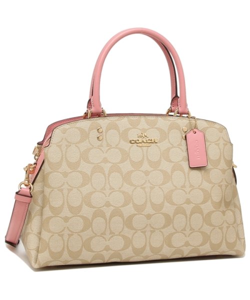 コーチ アウトレット ハンドバッグ ショルダーバッグ シグネチャー ベージュ ピンク レディース Coach Imsdj コーチ Coach Magaseek