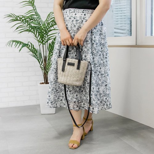 オーガンジーボーダー花柄プリントスカート クレット 大きいサイズ Clette Magaseek