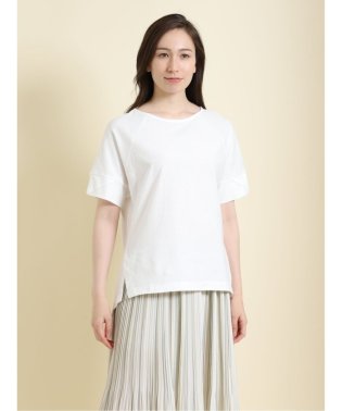 m.f.editorial/梨地切替 クルーネックゆる半袖Ｔシャツ レディース シャツ カットソー トップス カジュアル インナー ビジネス ギフト プレゼント/504104573