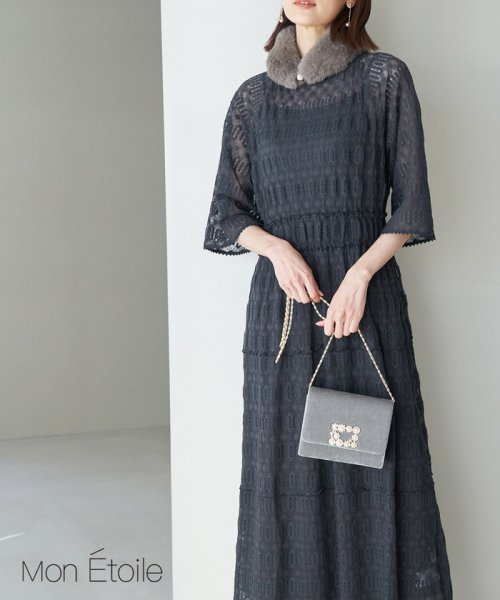 ROPE' PICNIC(ロペピクニック)/【一部店舗限定】【Mon E’toile/モンエトワール】ティアードレースDRESS/スミクロ（05）