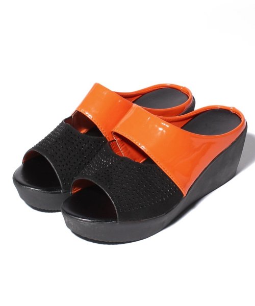 バレンシアガ オープントゥ ウェッジソール レザー サンダル 38 24cm  