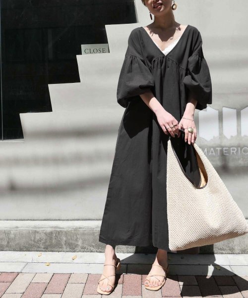 ガーゼスピンドルバルーン袖ワンピ コーナーズ Lowybycorners Magaseek