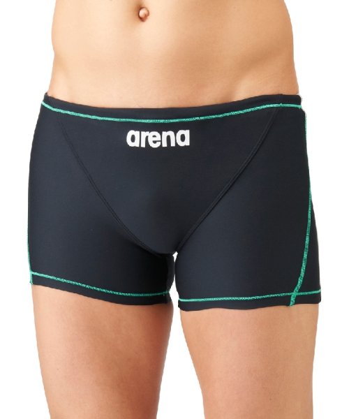 arena (アリーナ)/【ECOタフスーツ】ボックス【アウトレット】【アウトレット】/ブラック×グリーン