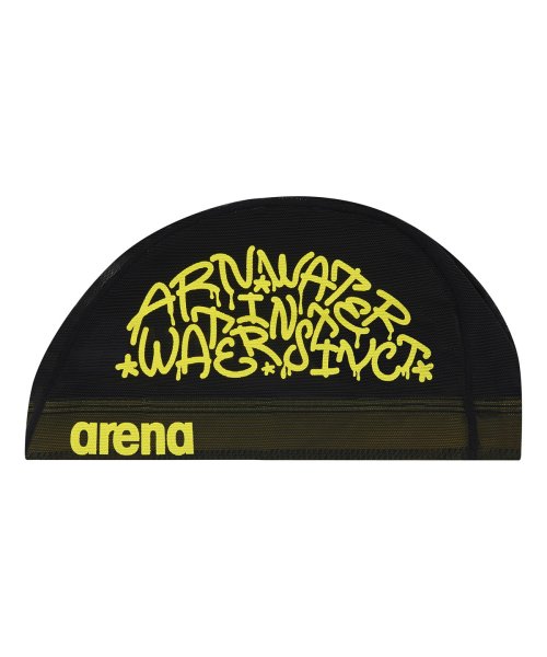 arena (アリーナ)/メッシュキャップ/ブラック×イエロー