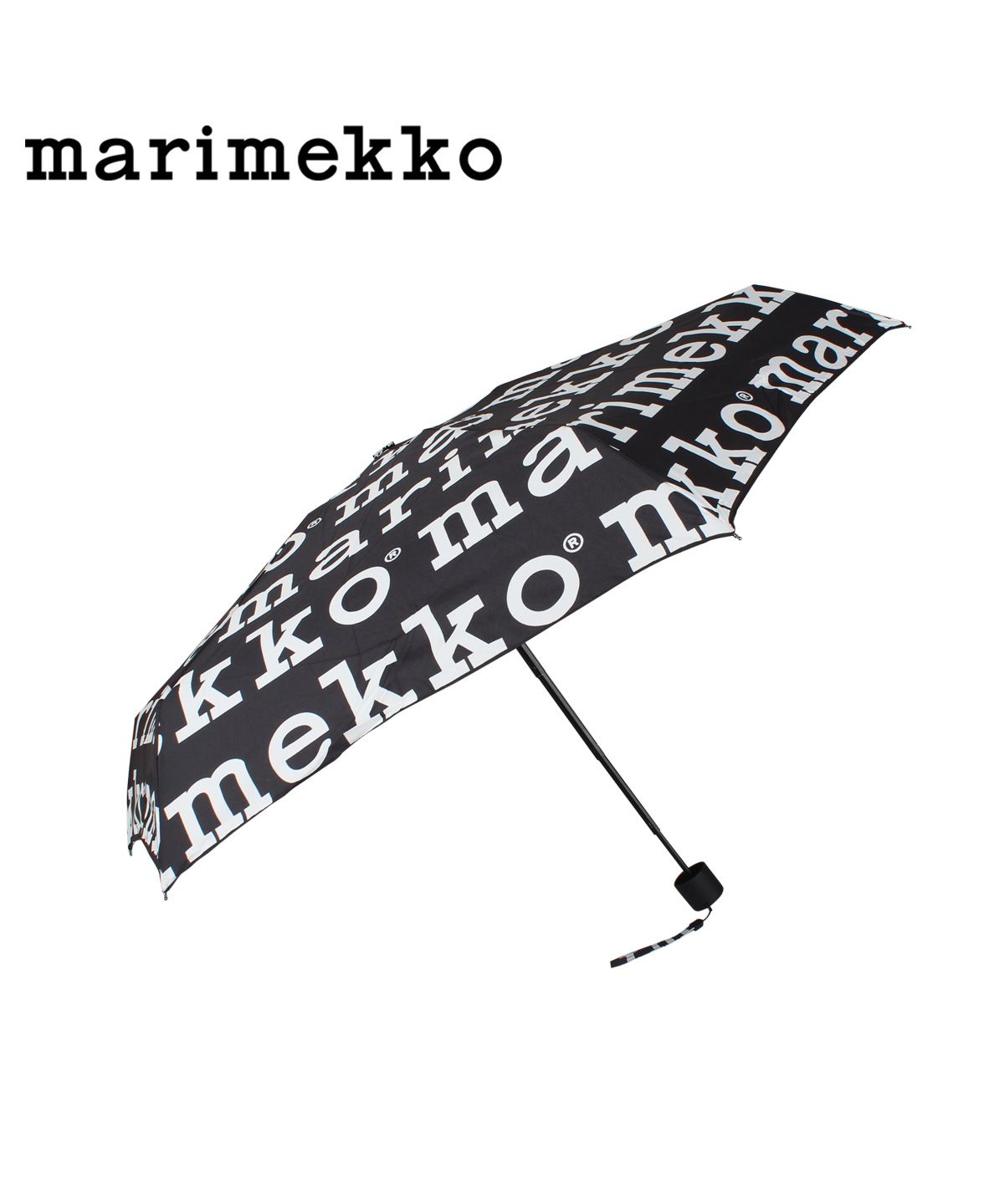 マリメッコ marimekko 折りたたみ傘 メンズ レディース 軽量 折り畳み MARILOGO ブラック 黒 41399