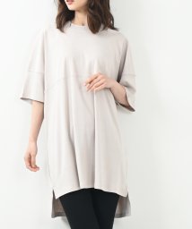 felt maglietta(フェルトマリエッタ)/シングルジャージフットボール半袖カットソーTシャツ/ピンクベージュ