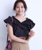 JUSGLITTY/フリルギャザーシャツブラウス/504106221