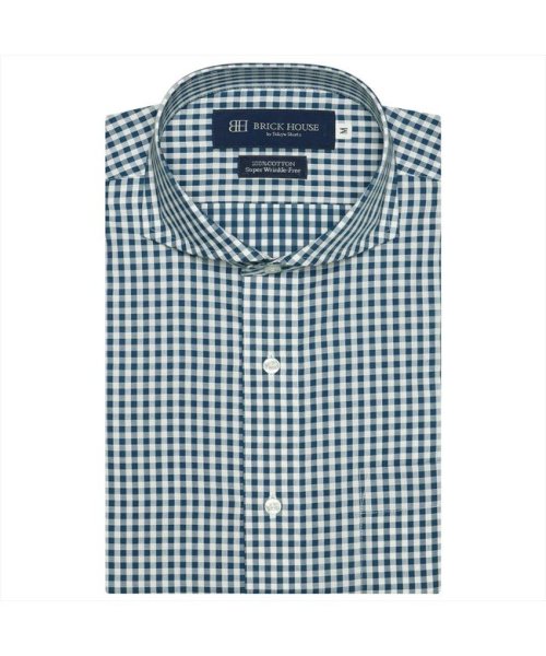 TOKYO SHIRTS(TOKYO SHIRTS)/ワイシャツ 半袖 形態安定 ホリゾンタル 綿100% メンズ/グリーン