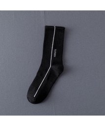 SVEC(シュベック)/ソックス 靴下 メンズ お洒落 NSS365－7/ブラック系1