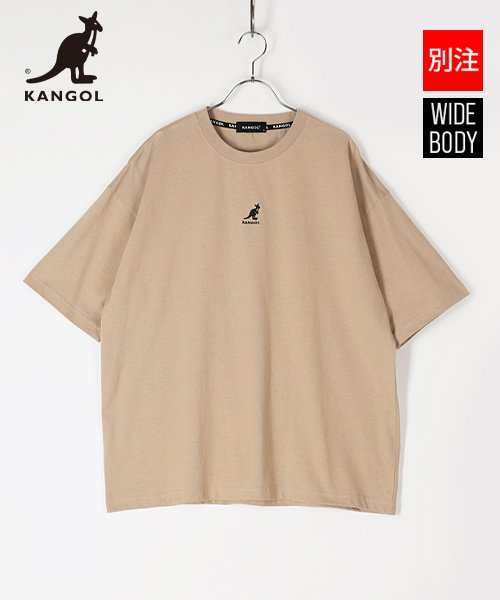 KANGOL(KANGOL)/【別注】【KANGOL】カンゴール ワンポイント 刺繍 半袖 Tシャツ/ベージュ