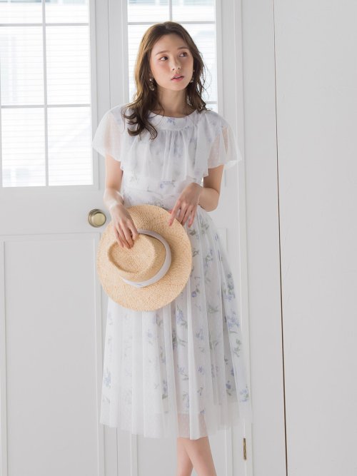 梅田阪急 Web別注 花柄ドットチュールワンピース レディースファッション 阪急百貨店公式通販 Hankyu Fashion