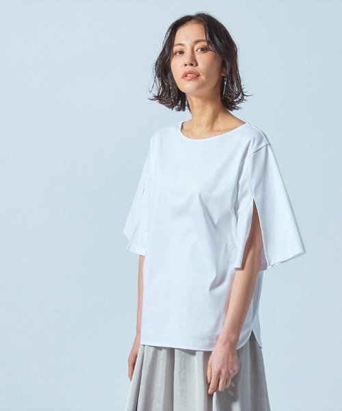 セール スリット入りフレアスリーブカットソー 洗濯機で洗える ロートレ アモン Lautreamont Magaseek
