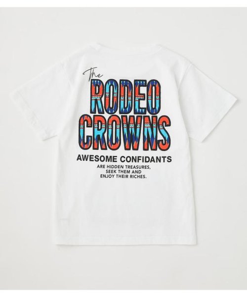 RODEO CROWNS WIDE BOWL(ロデオクラウンズワイドボウル)/キッズアウトドアパターンポケットTシャツ/WHT