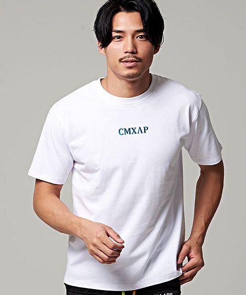 SB Select(エスビーセレクト)/CMXAP ロゴ刺繍入りクルーネック半袖Tシャツ メンズ  ブランド ロゴ プリント/ホワイト