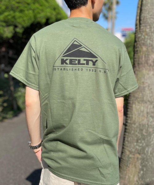 GLOSTER(GLOSTER)/【KELTY/ケルティ】GLOSTER別注 バックプリント ビッグシルエットショートスリーブTシャツ/オリーブ