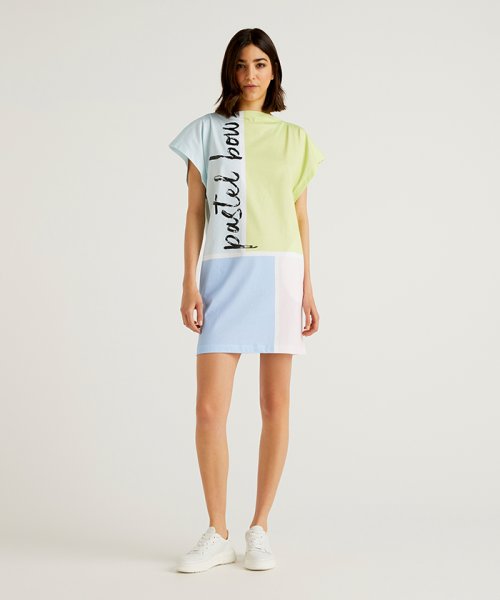 セール ボートネックパステルカラーワンピース ベネトン レディース Benetton Women Magaseek