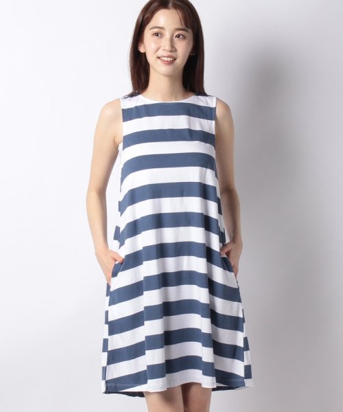 セール コットンモダールボーダーノースリーブワンピース ベネトン レディース Benetton Women Magaseek