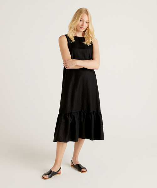 セール 49 Off リネンボートネックノースリーブミディ丈ワンピース ベネトン レディース Benetton Women Magaseek
