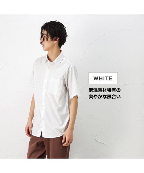 Navy ネイビー ハイブリッドリネン 半袖シャツ Mac21 005 マックハウス メンズ Mac House Men Magaseek