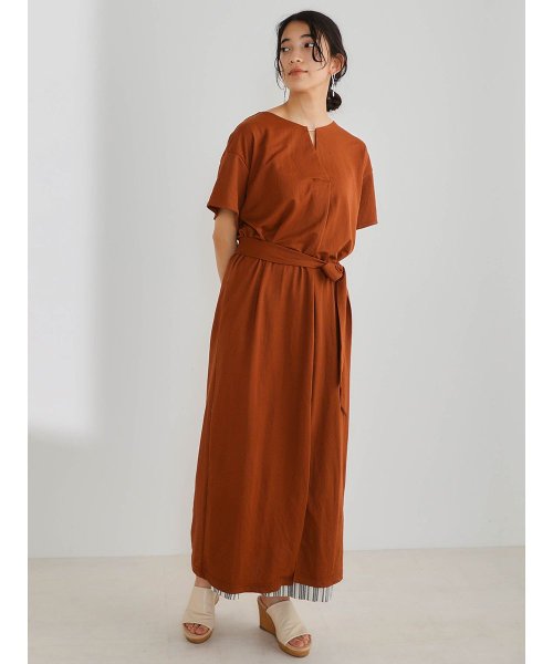 セール ベルト付きboxロングカットワンピース ブージュルード Bou Jeloud Magaseek