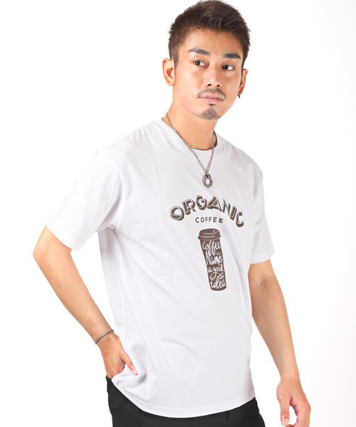 セール Coffeeプリント半袖tシャツ Tシャツ メンズ 半袖 イラスト プリント ロゴ ラグスタイル Luxstyle Magaseek