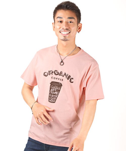 セール Coffeeプリント半袖tシャツ Tシャツ メンズ 半袖 イラスト プリント ロゴ ラグスタイル Luxstyle Magaseek