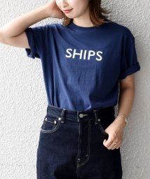 SHIPS MEN(シップス　メン)/SHIPS: ロゴ エンブロイダリー Tシャツ/ネイビー