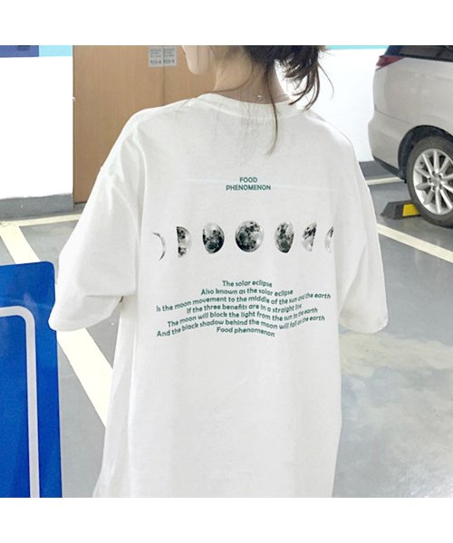 miniministore(ミニミニストア)/半袖Tシャツ レディース 韓国 英字ロゴ/ホワイト