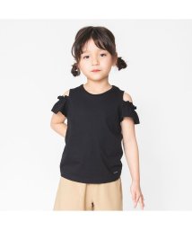 BRANSHES(ブランシェス)/【接触冷感】オフショルダー半袖Tシャツ/ブラック