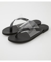 AZUL by moussy(アズールバイマウジー)/ASYMMETRY CLEAR FLAT SANDALS/BLK
