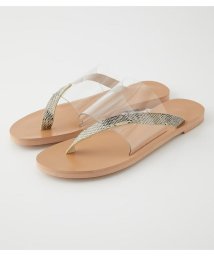 AZUL by moussy(アズールバイマウジー)/ASYMMETRY CLEAR FLAT SANDALS/BEG