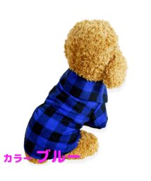 mowmow(マウマウ)/ペット用品 犬 服 春夏 秋冬 チェック シャツ かわいい 前開き ボタンタイプ ドッグウェア ペットウェア コスプレ 防寒 エアコン対策/ブルー