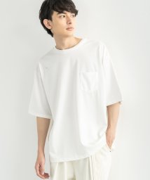 Rocky Monroe(ロッキーモンロー)/ビッグT 接触冷感 メンズ レディース 半袖 カットソー Tシャツ 吸汗速乾 クールタッチ ひんやり 無地 胸ポケット オーバーサイズ ルーズ ワイド リラック/ホワイト