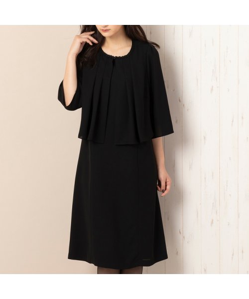 ブラックフォーマル レイヤード風ワンピース L 4l ピサーノ Pisano Magaseek