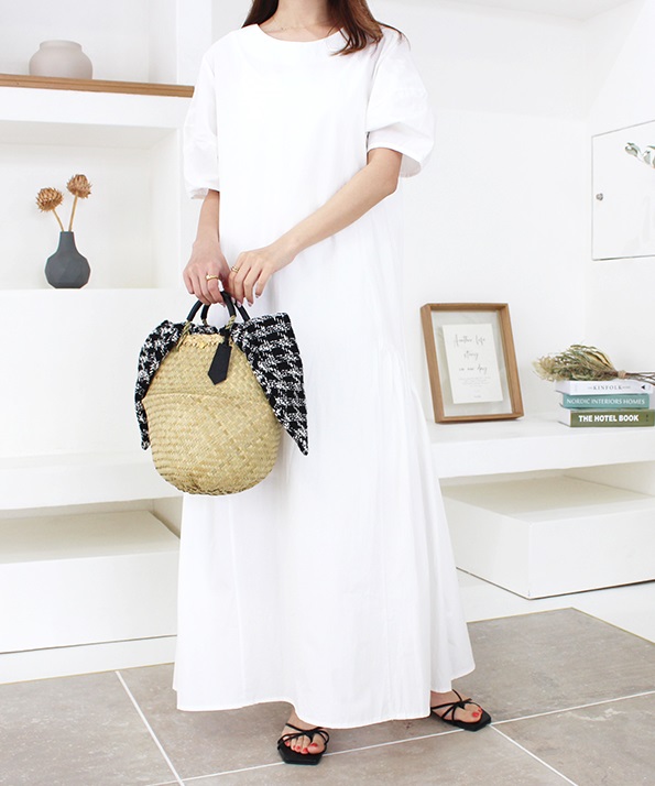 半袖フレアロングワンピース モードローブ Mode Robe Magaseek