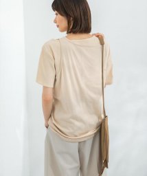 KBF(ケービーエフ)/アシメレイヤードTシャツ/BEIGE