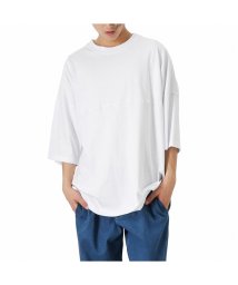 MAC HOUSE(men)(マックハウス（メンズ）)/UNITED ユナイテッド 切替ビッグ半袖Tシャツ 2U1－11605/ホワイト