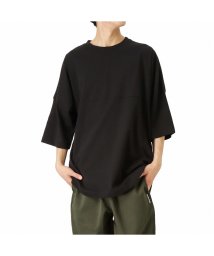 MAC HOUSE(men)(マックハウス（メンズ）)/UNITED ユナイテッド 切替ビッグ半袖Tシャツ 2U1－11605/ブラック