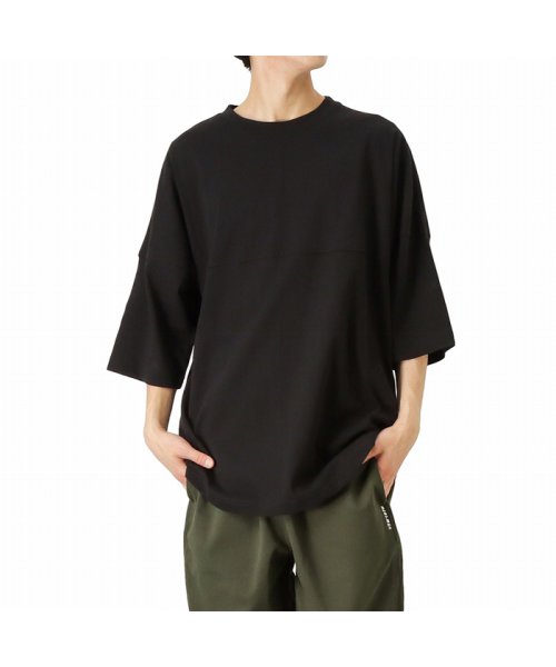 MAC HOUSE(men)(マックハウス（メンズ）)/UNITED ユナイテッド 切替ビッグ半袖Tシャツ 2U1－11605/ブラック