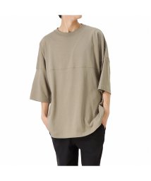 MAC HOUSE(men)(マックハウス（メンズ）)/UNITED ユナイテッド 切替ビッグ半袖Tシャツ 2U1－11605/ベージュ