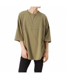 MAC HOUSE(men)(マックハウス（メンズ）)/UNITED ユナイテッド 切替ビッグ半袖Tシャツ 2U1－11605/カーキ