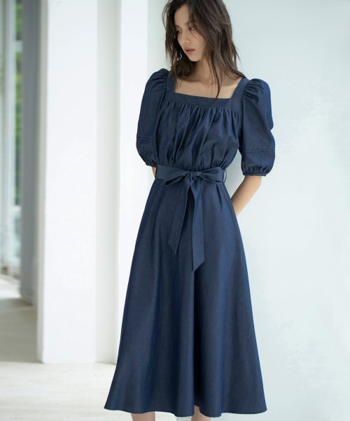 デニム生地ボリュームスリーブスモックワンピース セゾン ド パピヨン Saison De Papillon Magaseek デニム生地ボリュームスリーブスモックワンピース セゾン ド パピヨン Saison De Papillon Magaseek