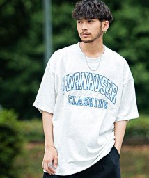 CavariA/CavariA 裏毛カレッジロゴ入りクルーネック半袖ドロップショルダービッグTシャツ メンズ 半袖 大きいサイズ ブランド カットソー おしゃれ カレッジ ロゴ/504122611