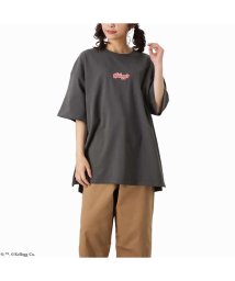 MAC HOUSE(women)(マックハウス（レディース）)/Kelloggs ケロッグ フロント刺繍Tシャツ 1515015－Z/チャコール