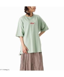 MAC HOUSE(women)(マックハウス（レディース）)/Kelloggs ケロッグ フロント刺繍Tシャツ 1515015－Z/グリーン