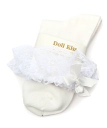 DollKiss(ESPERANZA／DollKiss)/レース×リボン付きクルーソックス　靴下/アイボリー/ホワイト（001）