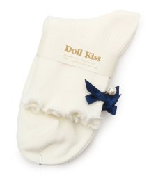 DollKiss/13色展開リボン付きメローリブクルーソックス　靴下/504123445