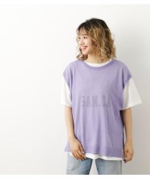 RODEO CROWNS WIDE BOWL(ロデオクラウンズワイドボウル)/(WEB限定)シアーニットベスト&カレッジTシャツセットWL/L/PUR1