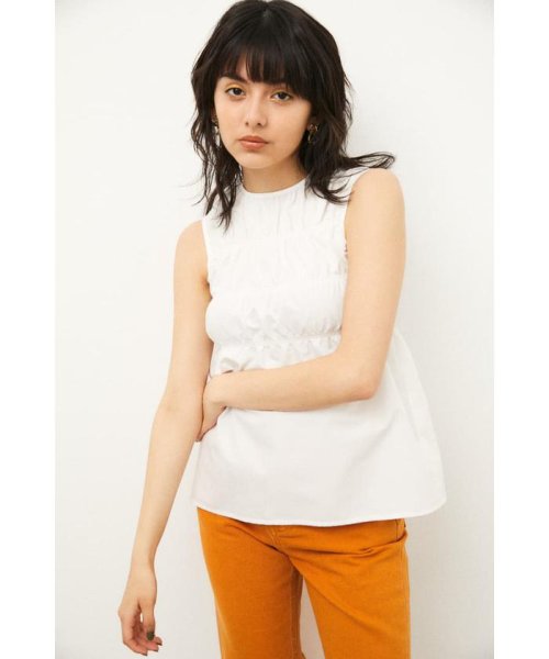 LAGUA GEM(ラグアジェム)/SLEEVELESS GATHER TOPS/WHT