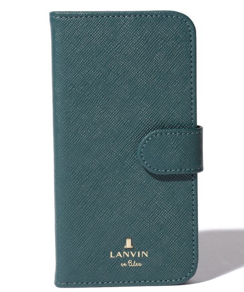 LANVIN en Bleu(BAG)(ランバンオンブルー（バッグ）)/リュクサンブール 手帳型iPhoneケース（iPhone6/6s/7/8/SE対応）/ディープグリーン